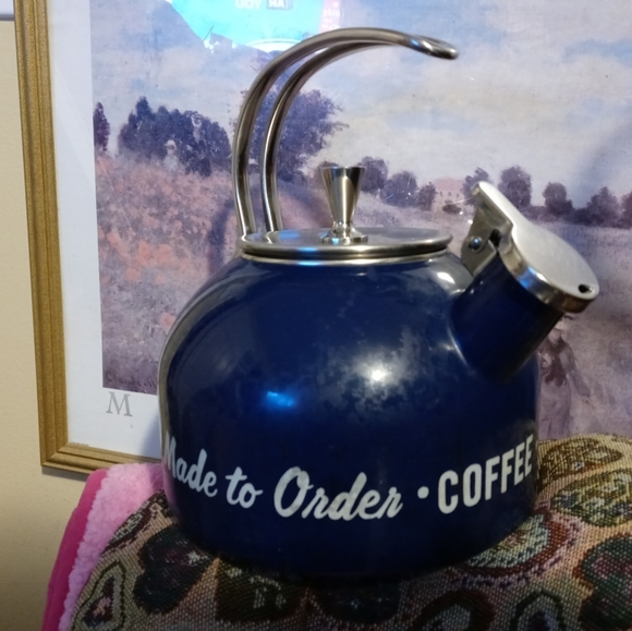 🏫☕KATE SPADE N.Y. BLUE TEA KETTLE🍵COLLECTIBLE VINTAGE CLOSEOUT. - Picture 9 of 16